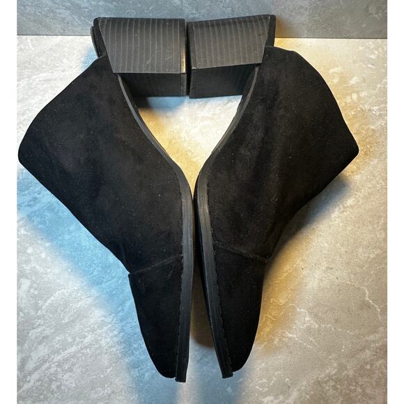 American Eagle Black Mule Point Toe Faux Suede Open Back Women's Size 10 - Picture 4 of 8